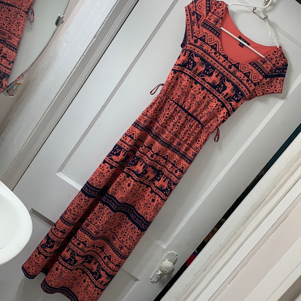 🐘 Orange maxi dress with elephants 🐘
